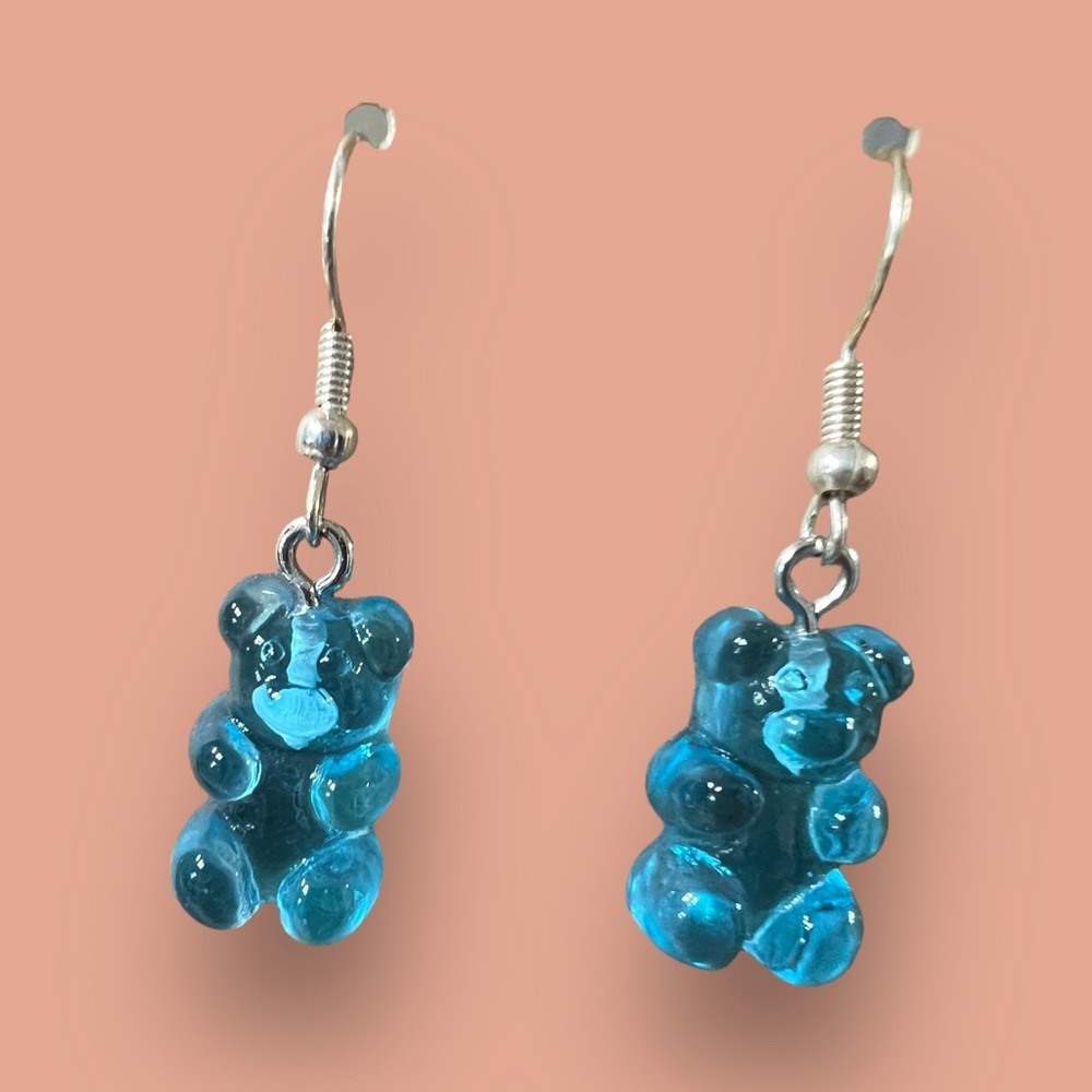 Hard, resin, gummy bear mold, earrings